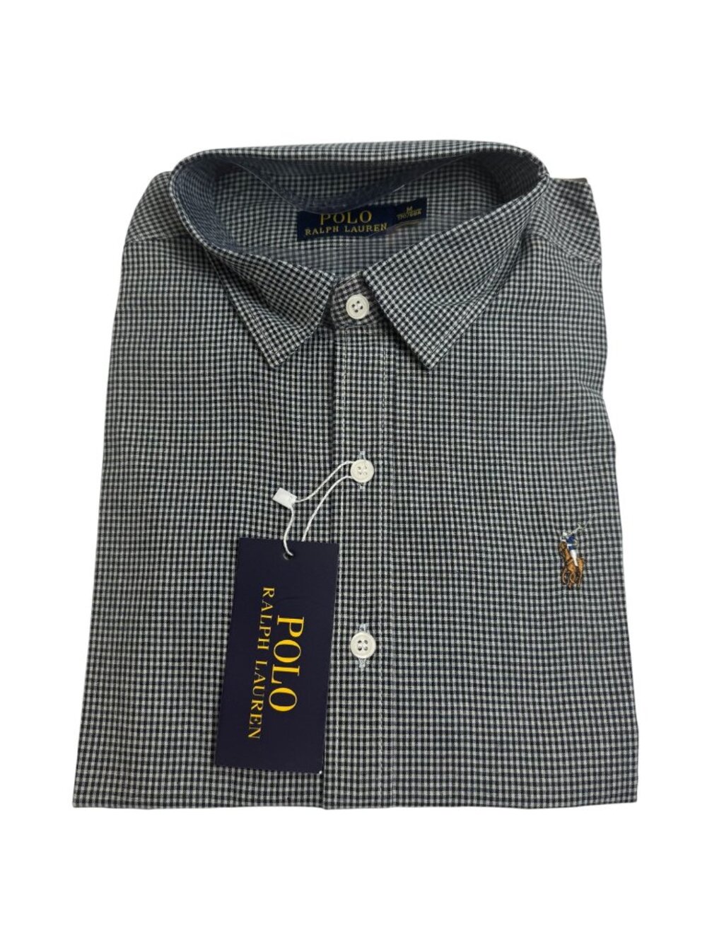 Polo Ralph Lauren NEW Short Sleeve Button Up Shirt Size Med Navy White Preppy